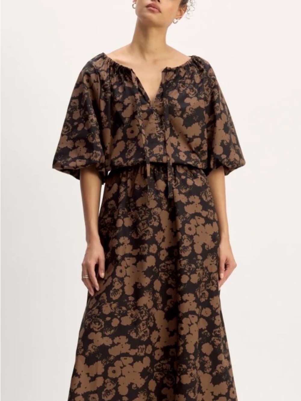Everlane Black and Brown Floral Maxi Skirt - Picture 7 of 7